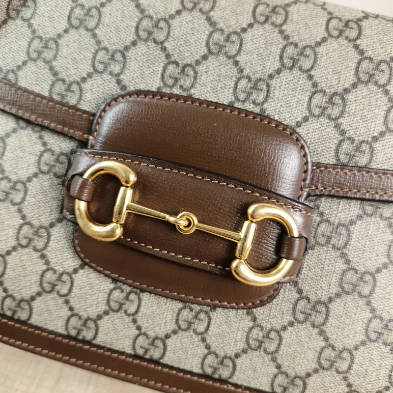 GUCCI Shoulder Bag Horsebit 1955 Horsebit Medium Monogram PVC Medium25 × 8 × 18 cm — detail view 5 of 12