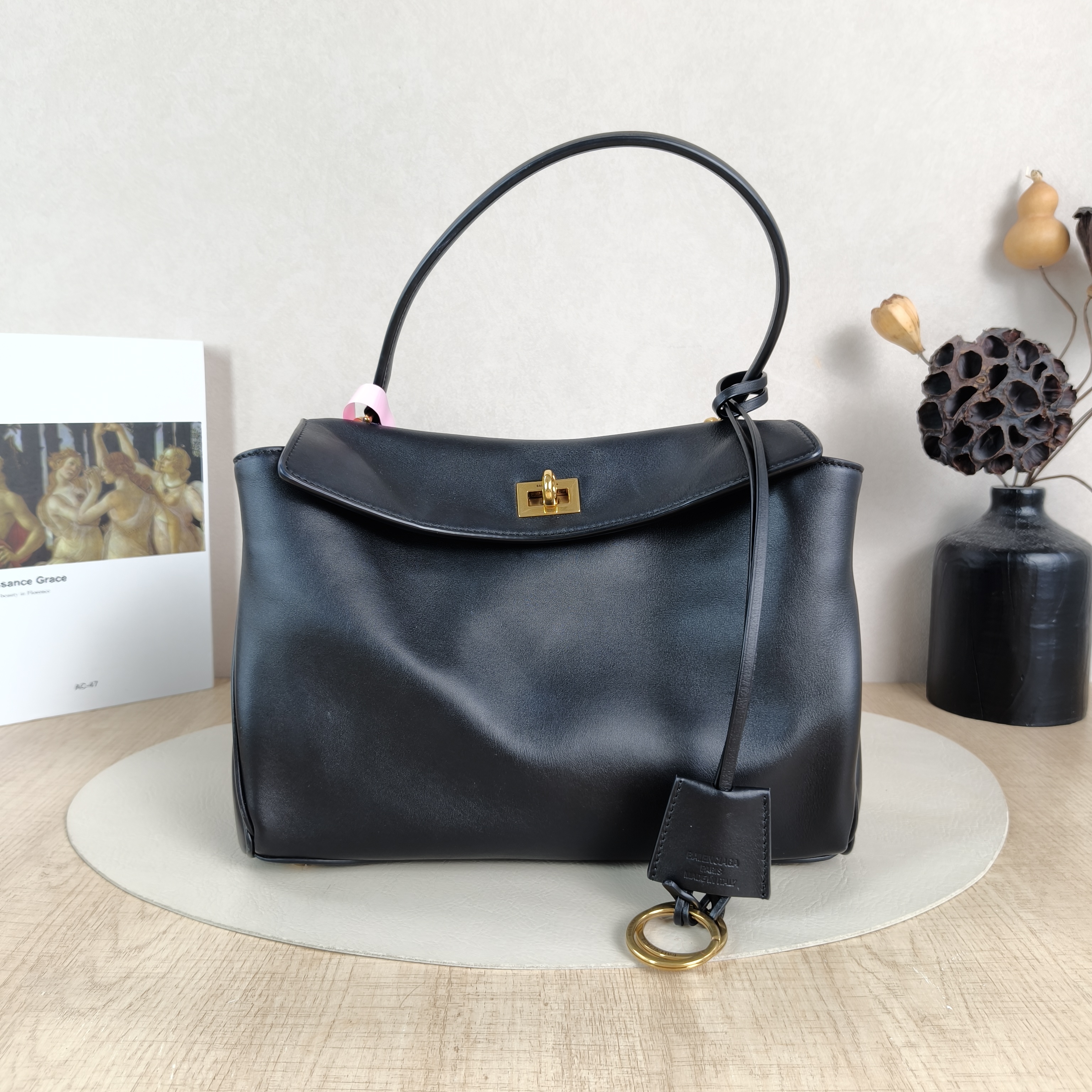 BALENCIAGA Crossbody Bag RODEO Black CC alfskin Small27 × 10 × 20 cm