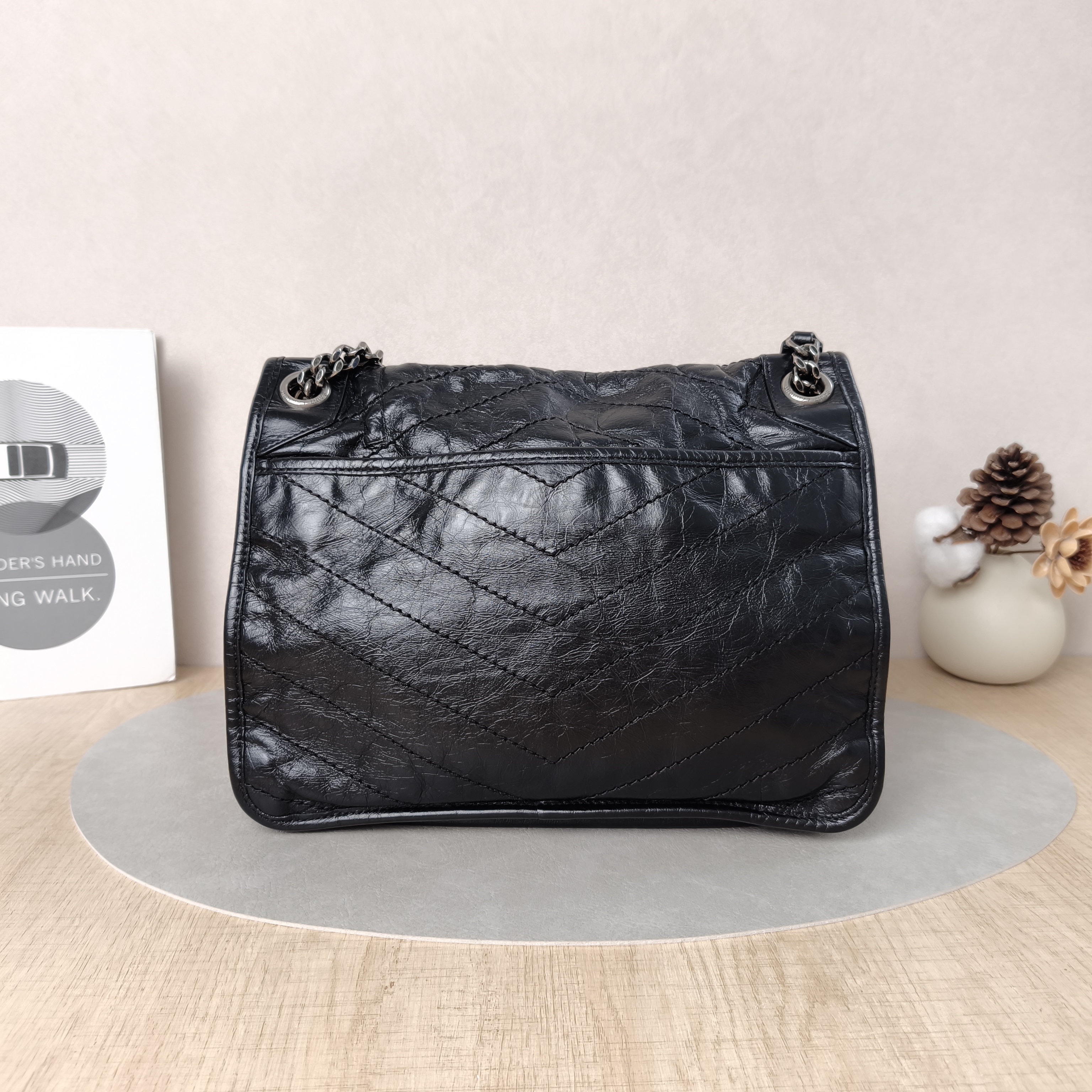 SAINT LAURENT Crossbody Bag Niki D Waxed Leather Calfskin Medium28 × 8.5 × 20 cm — cover view 4 of 6