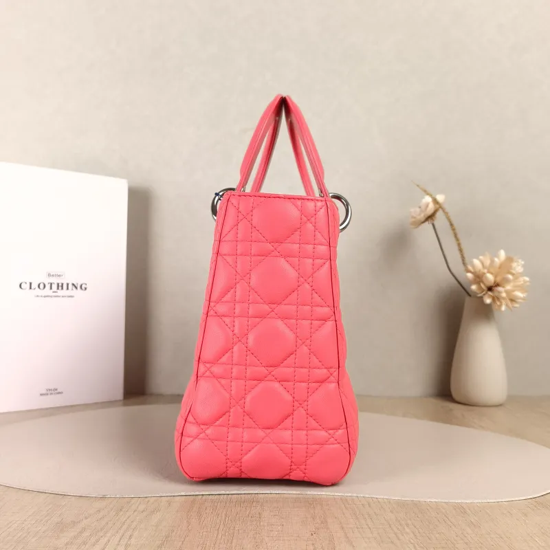 DIOR Top Handle Bag Lady Lady Dior Bag Pink Lambskin24 × 12 × 21 cm — detail view 9 of 25
