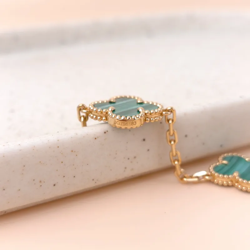 Van Cleef & Arpels Bracelet Alhambra Alhambra Collection Five-Motif Bracelet Malachite18KY ellow Gold Vintage Small1.5 × 1.5 × 19 cm — cover view 4 of 10