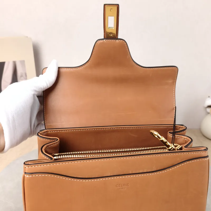 CELINE Crossbody Bag 16 Edition Caramel Calfskin Small 23 × 10 × 18 cm — detail view 5 of 12