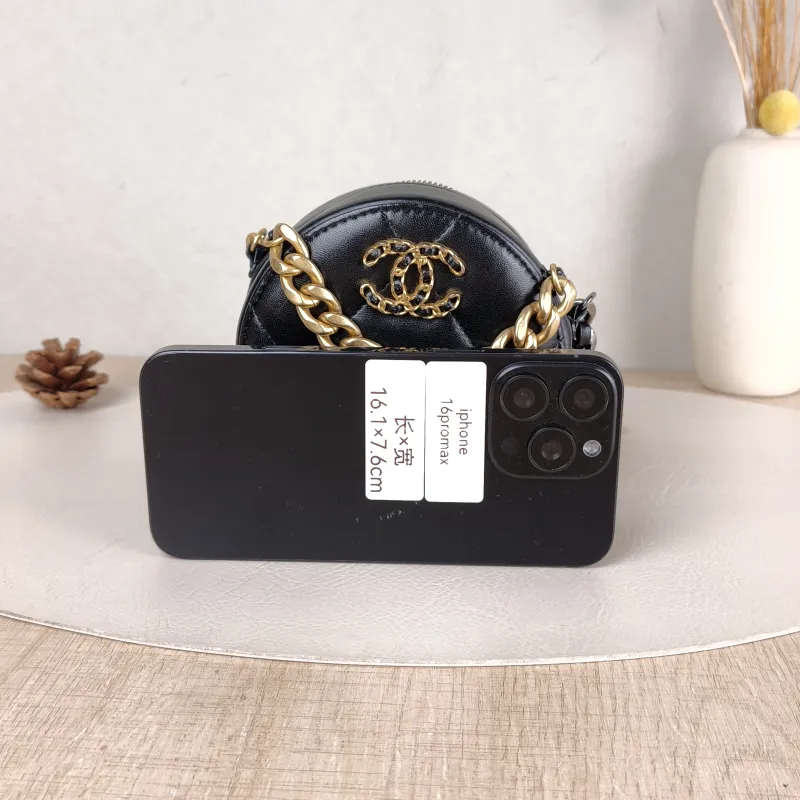 Chanel Crossbody Bag 19bag Black Lambskin Mini 12 × 4.5 × 12 cm — cover view 3 of 6