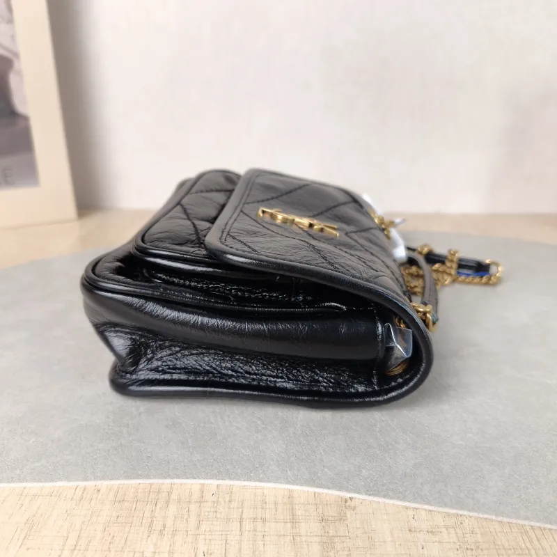 SAINT LAURENT Crossbody Bag Niki Black Waxed Leather Calfskin Mini 18 × 5 × 12.5 cm — detail view 3 of 13