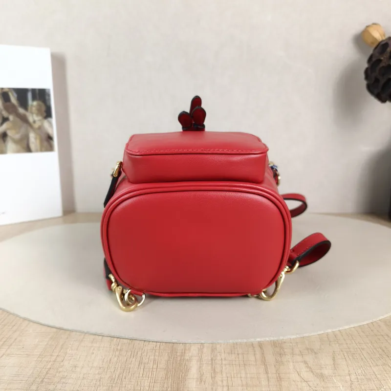 Miumiu Backpack Backpack Red Calfskin Mini 14 × 10 × 17 cm — cover view 2 of 6