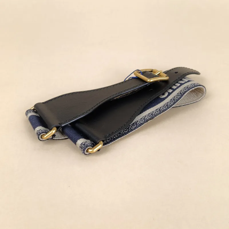 DIOR Shoulder Strap Shoulder Strap Blue Canvas One Size — cover view 7 of 8