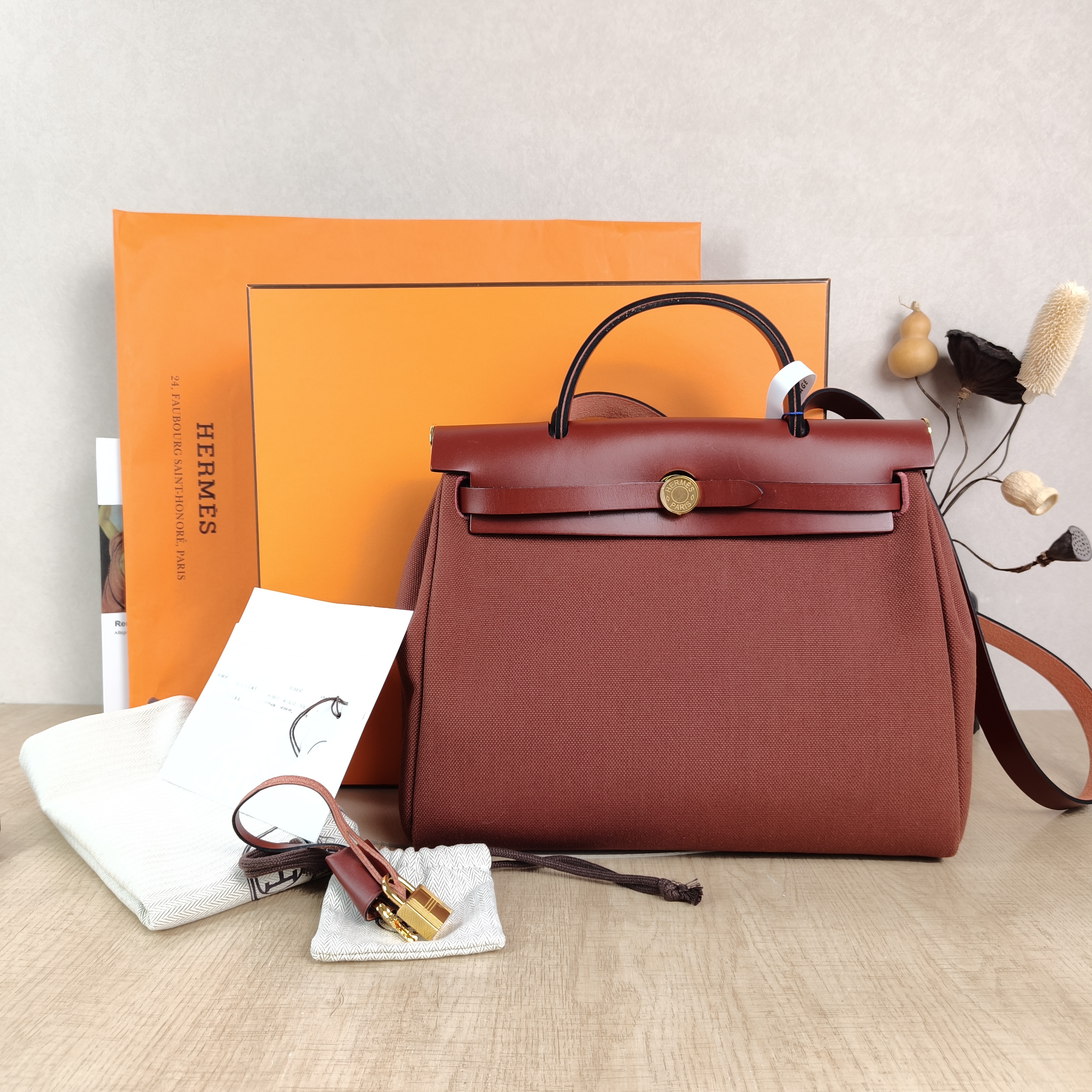 Hermès Crossbody Bag Herbag 31 Canvas Medium30.5 × 11 × 25.5 cm — cover view 5 of 6