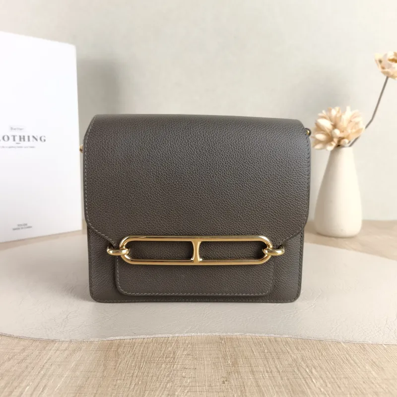 Hermès Crossbody Bag Roulis 19 C6 Green Evercolor Calfskin Mini 18 × 6 × 15 cm Y