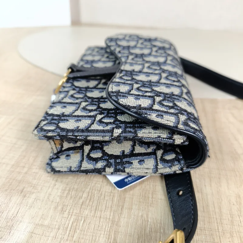 DIOR Belt Bag Saddle Belt Bag Blue Canvas One Size 17 × 3.5 × 10.5 cm — detail view 5 of 11