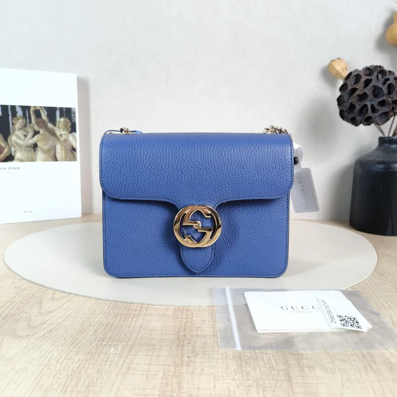 GUCCI Crossbody Bag g Collection Blue Calfskin Small20 × 9 × 16 cm — cover view 2 of 6