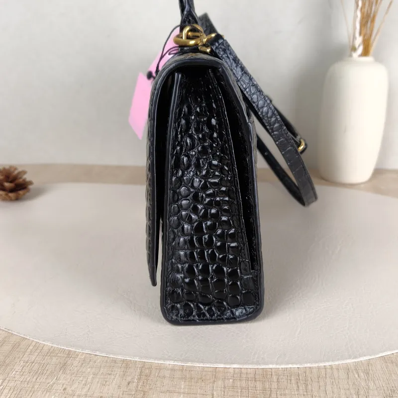 BALENCIAGA Shoulder Bag Hourglass Strech Hourglass Bag Black Calfskin One Size 35 × 6.5 × 16 cm — detail view 9 of 11