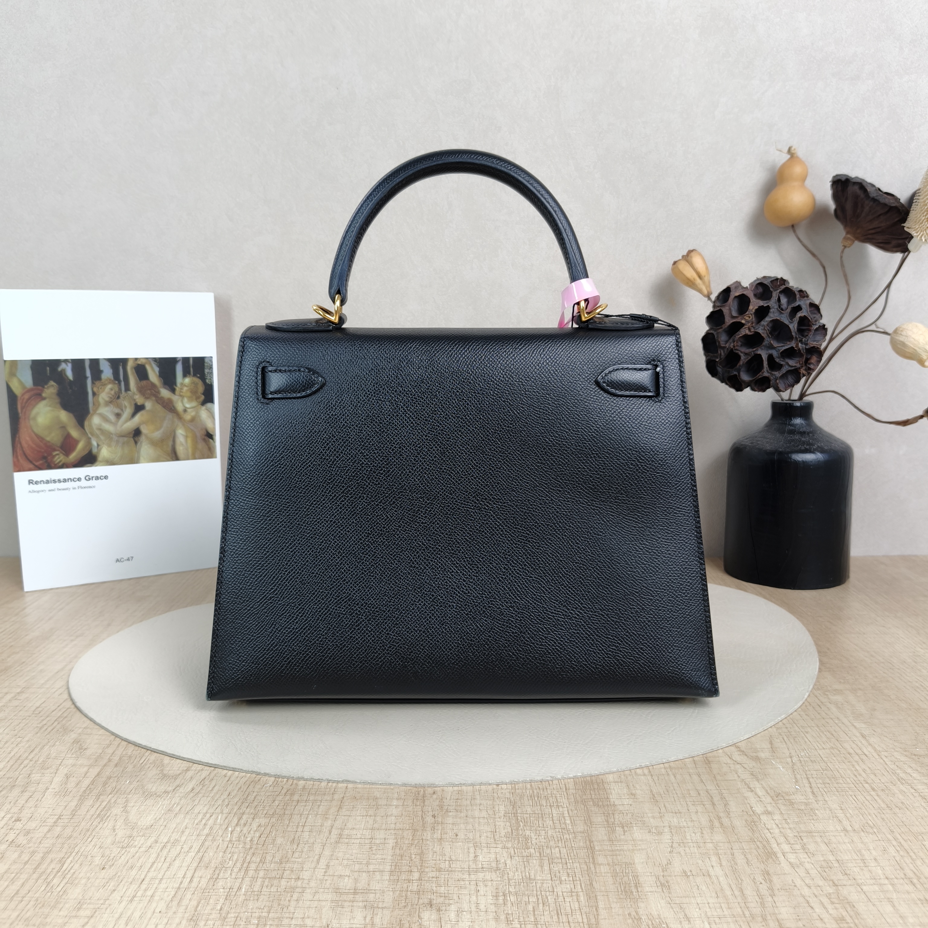 Hermès Shoulder Bag Kelly 28 Gold-Tone Hardware Black Epsom Calfskin Medium28 × 10 × 22 cm — cover view 3 of 6