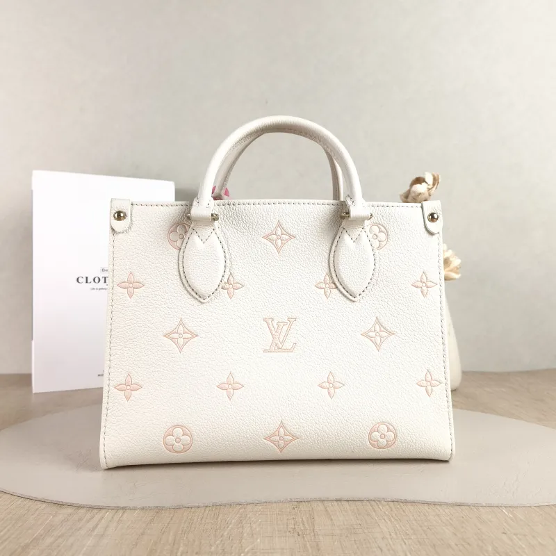 Louis Vuitton Shoulder Bag Onthego Beige · Pink Monogram Empreinte Embossed Calfskin Small 25 × 11.5 × 19 cm — cover view 5 of 5