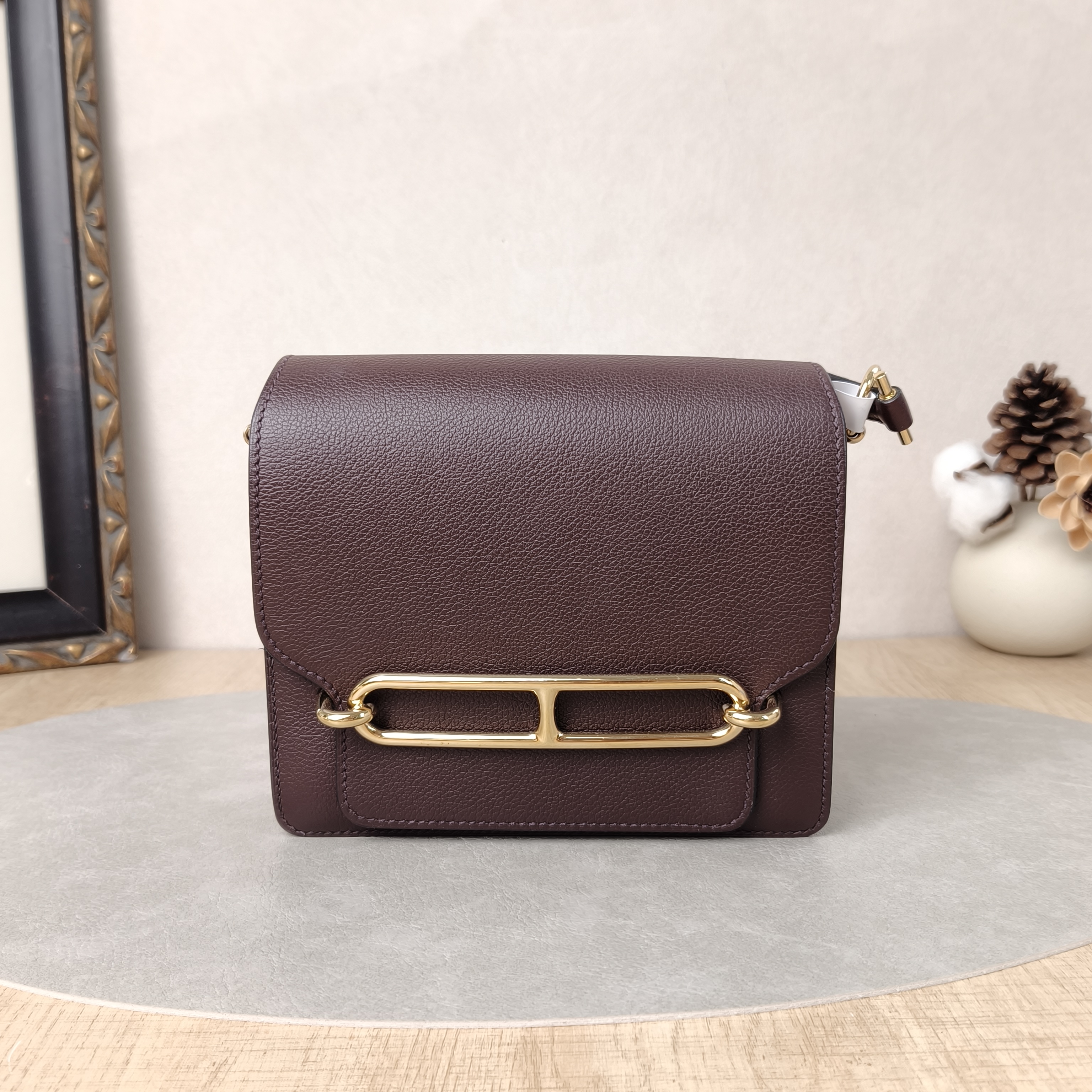 Hermès Bag Roulis 19 0G Evercolor mini18*6*15