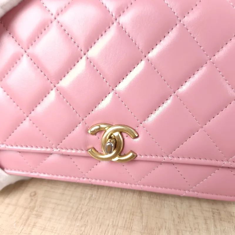 Chanel Crossbody Bag woc Pink Calfskin One Size19.2 × 3.5 × 12.3 cm — detail view 4 of 14