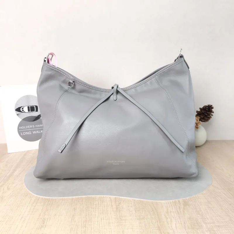 Louis Vuitton Crossbody Bag Carryall Vibe Grey SL ambskin Medium 39 × 15 × 30 cm