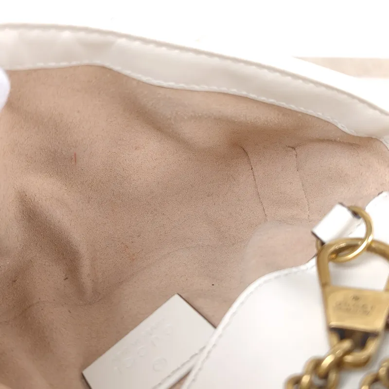 GUCCI Crossbody Bag GG Marmont Mini Marmont Mini White Calfskin Mini 16.5 × 4.5 × 9.5 cm — detail view 11 of 11