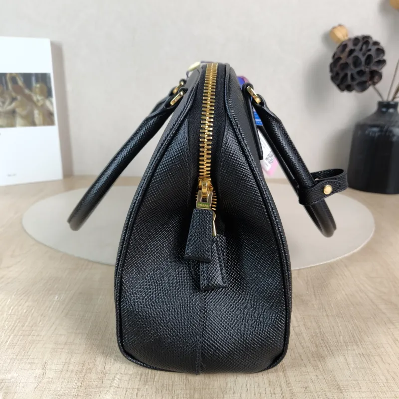 PRADA Top Handle Bag Saffiano Black Calfskin One Size 31.5 × 11 × 20 cm — detail view 4 of 11