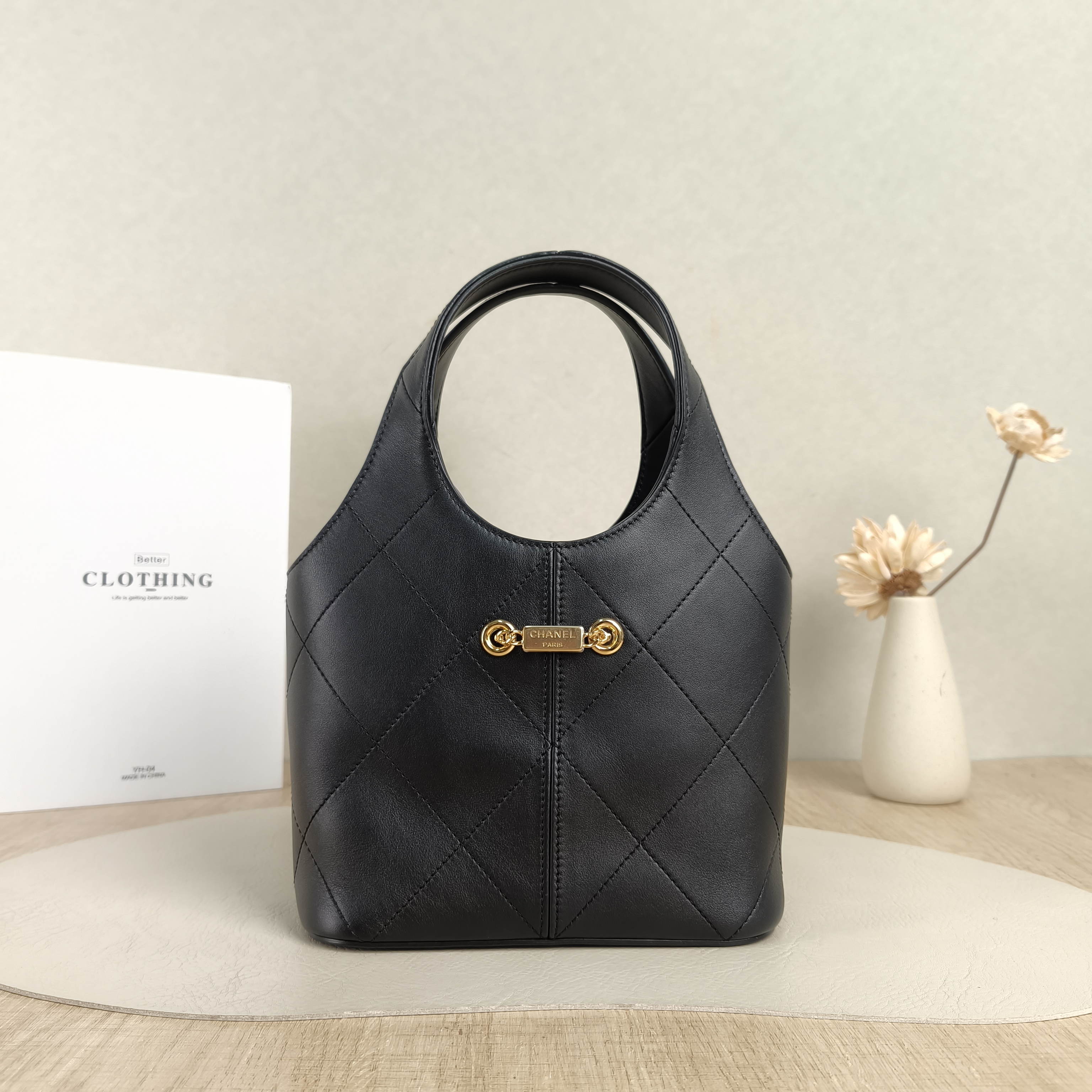 Chanel Top Handle Bag hobo Black Calfskin Small21 × 10 × 27.5 cm — cover view 3 of 5