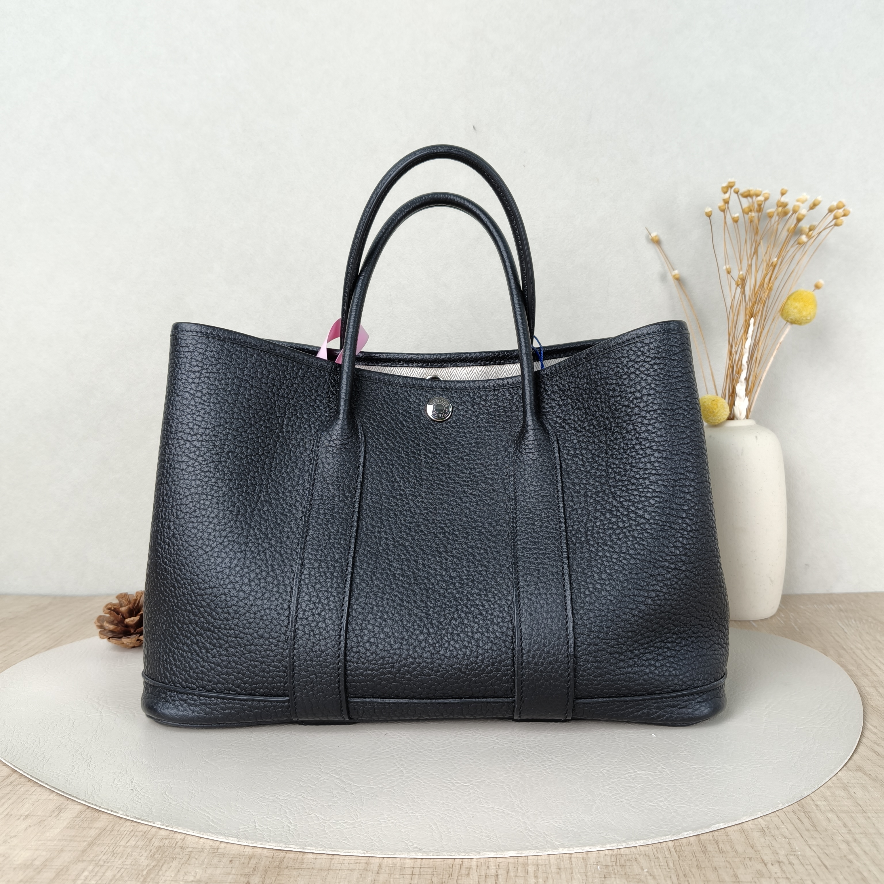 Hermès Top Handle Bag Garden Party 30 30Black Negonda Calfskin Medium30 × 13 × 21 cm