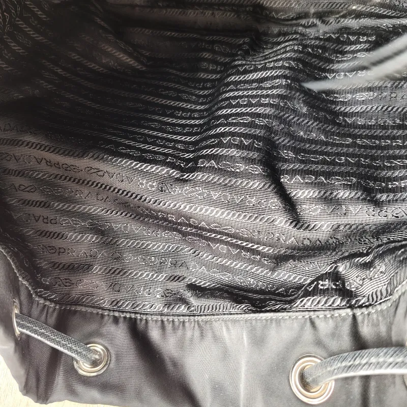PRADA Backpack Nylon Backpack Black Nylon One Size 30 × 15 × 30 cm — detail view 5 of 14