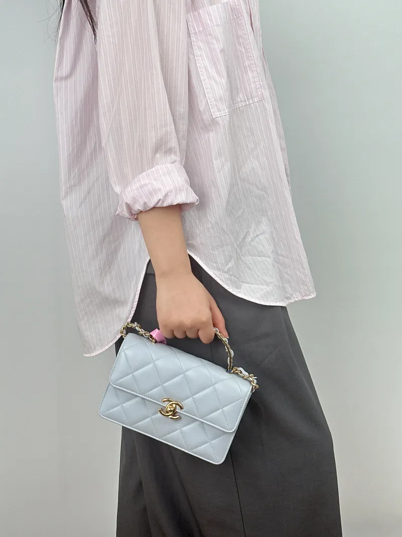 Chanel Crossbody Bag 24p Calfskin One Size 20 × 6.5 × 12.5 cm — on-model view 2 of 2