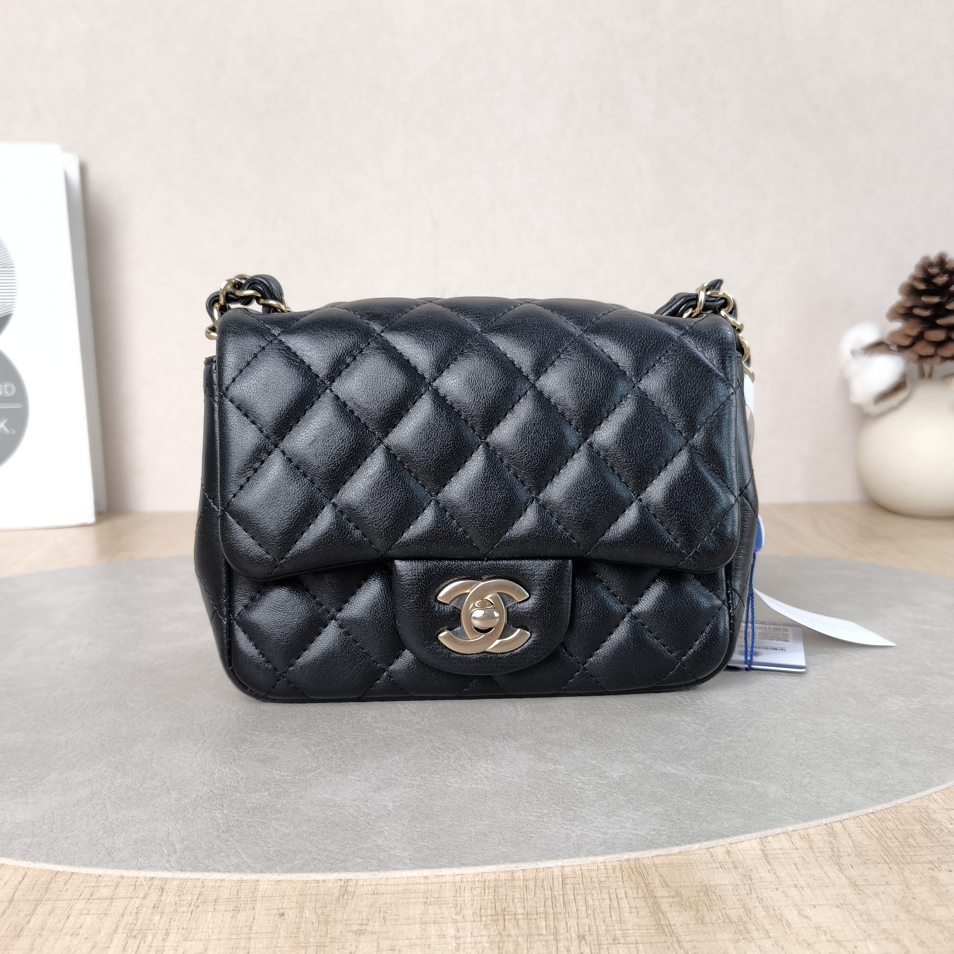 Chanel Crossbody Bag Classic Flap Mini CF Mini Black SL ambskinmini17 × 8 × 13.5 cm