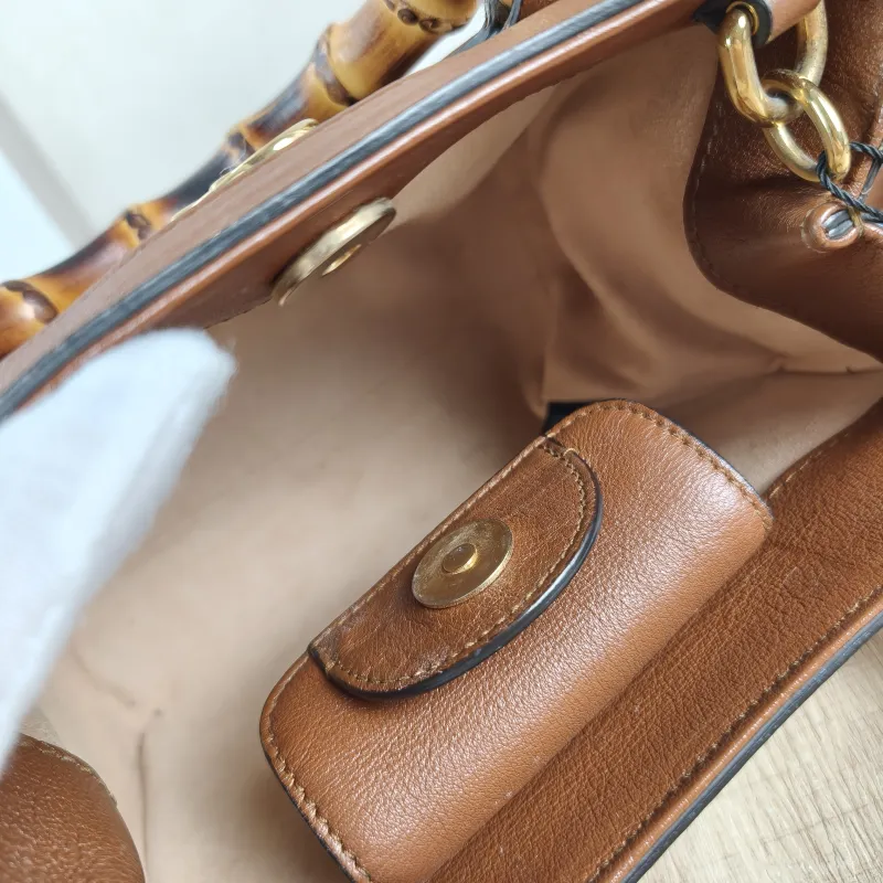 GUCCI Top Handle Bag Diana Top Handle Bag Caramel Calfskin Small 20 × 10 × 16 cm — detail view 6 of 12