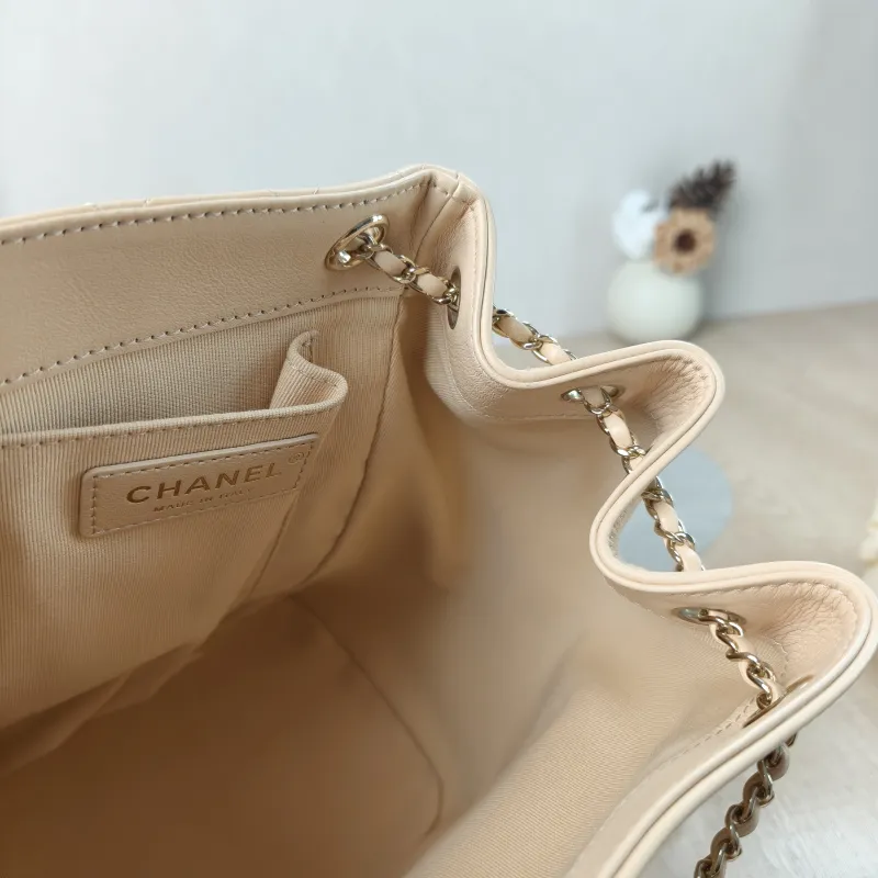 Chanel Backpack Duma Beige Calfskin Large 21 × 13 × 23 cm — detail view 13 of 13