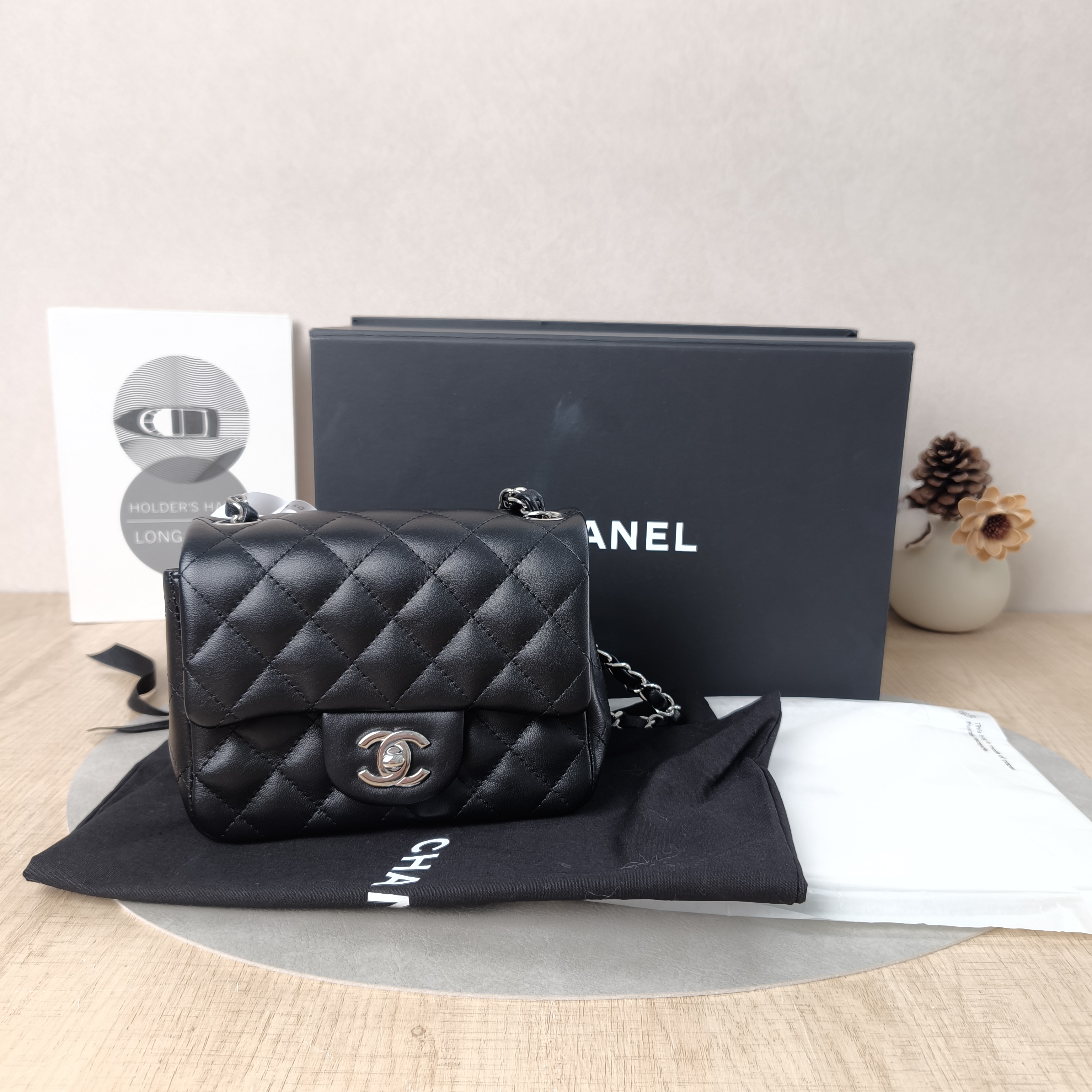 Chanel Crossbody Bag Classic Flap Mini CF Mini Black Lambskinmini17 × 8 × 13.5 cm — cover view 2 of 6