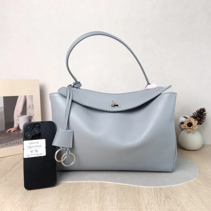 BALENCIAGA Crossbody Bag RODEO Blue Calfskin Medium 35 × 11 × 23.5 cm — cover view 6 of 6