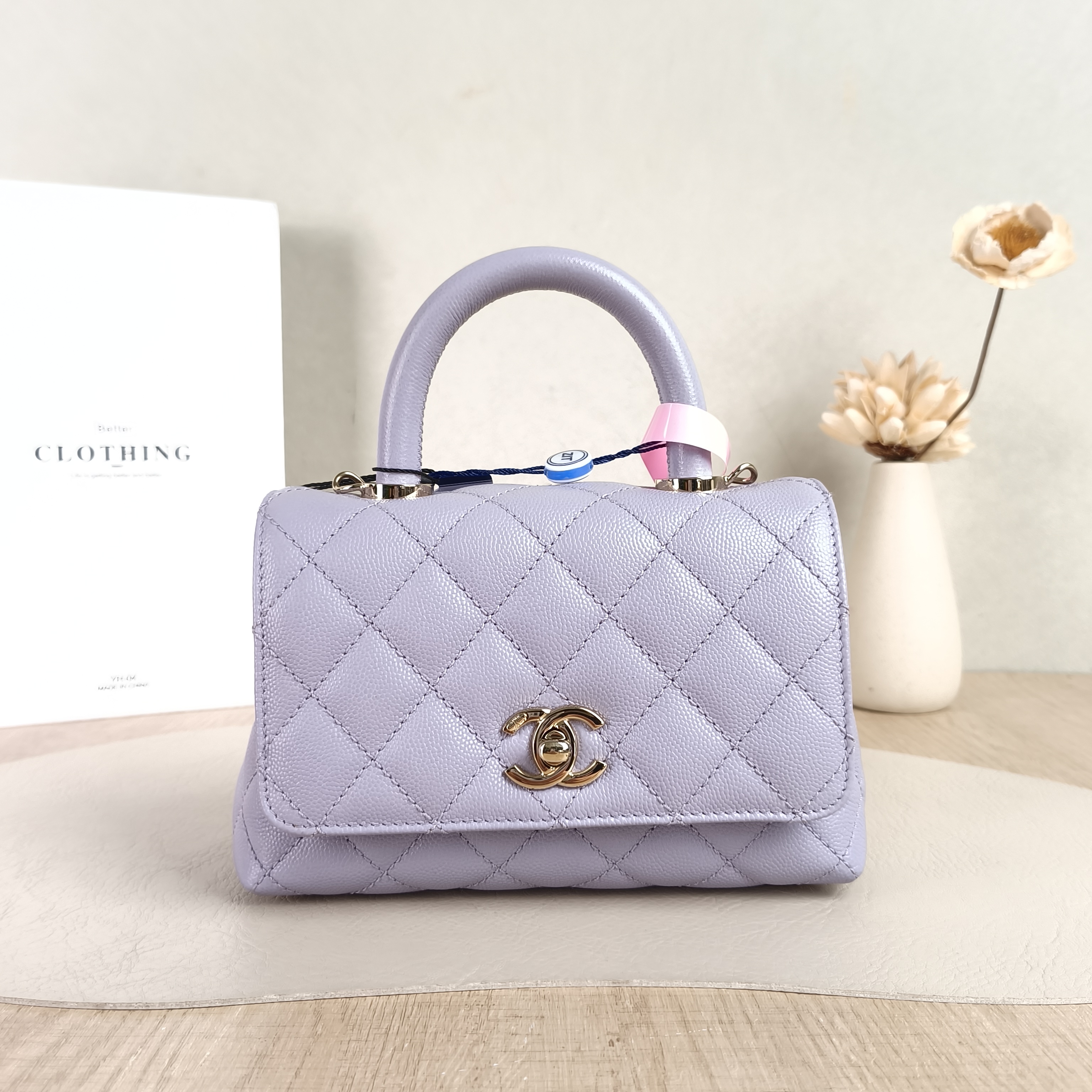 Chanel Crossbody Bag Coco Handle​ Grained Calfskinmini19 × 9 × 13 cm