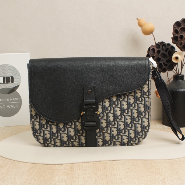 DIOR oblique Clutch Blue Canvas · 29 × 3.3 × 21.5 cm