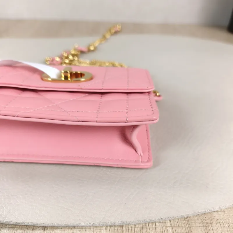 DIOR Shoulder Bag Chain Shoulder Crossbody Bagwoc Pink Lambskin One Size 12 × 3 × 19 cm — detail view 3 of 12