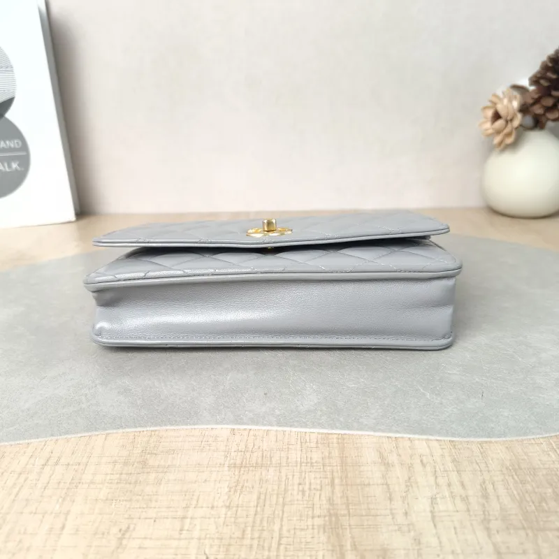 Chanel Crossbody Bag CF WOCWOC Bag Grey Lambskin Mini 19.2 × 3.5 × 12.3 cm — cover view 2 of 5