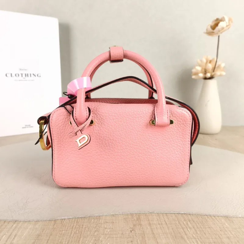 DELVAUX Top Handle Bag Cool Box Box Shoulder Bag Pink Calfskin nano 16.5 × 7.5 × 10.5 cm