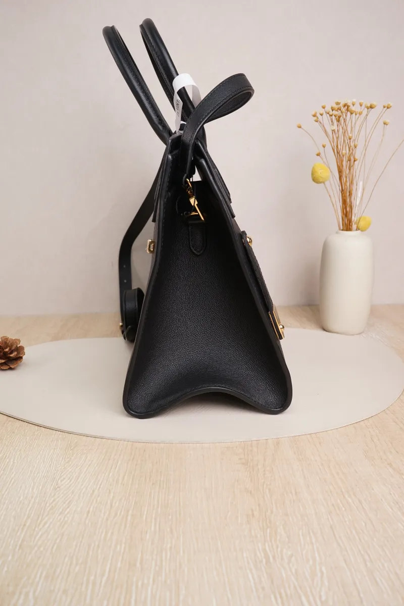 Louis Vuitton steamer Top Handle Bag Medium Black with Gold-Tone Hardware Calfskin Microchip Edition · Shoulder Strap · 31.5 × 15 × 27.5 cm — detail view 1 of 18
