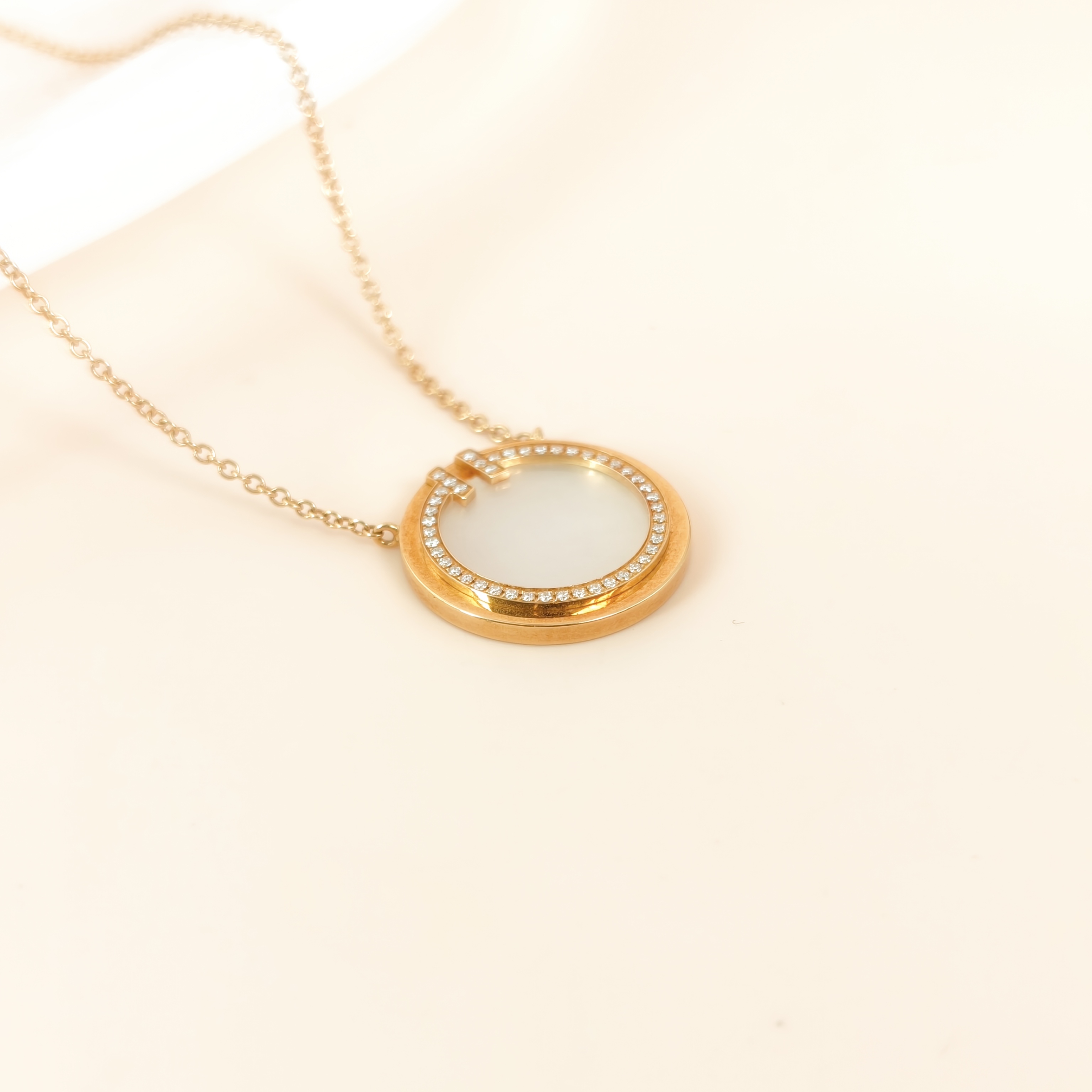 Tiffany&Co. Necklace TC ollection White Mother-of-Pearl18KY ellow Gold Diamond Large1.6*44.5 — cover view 4 of 8