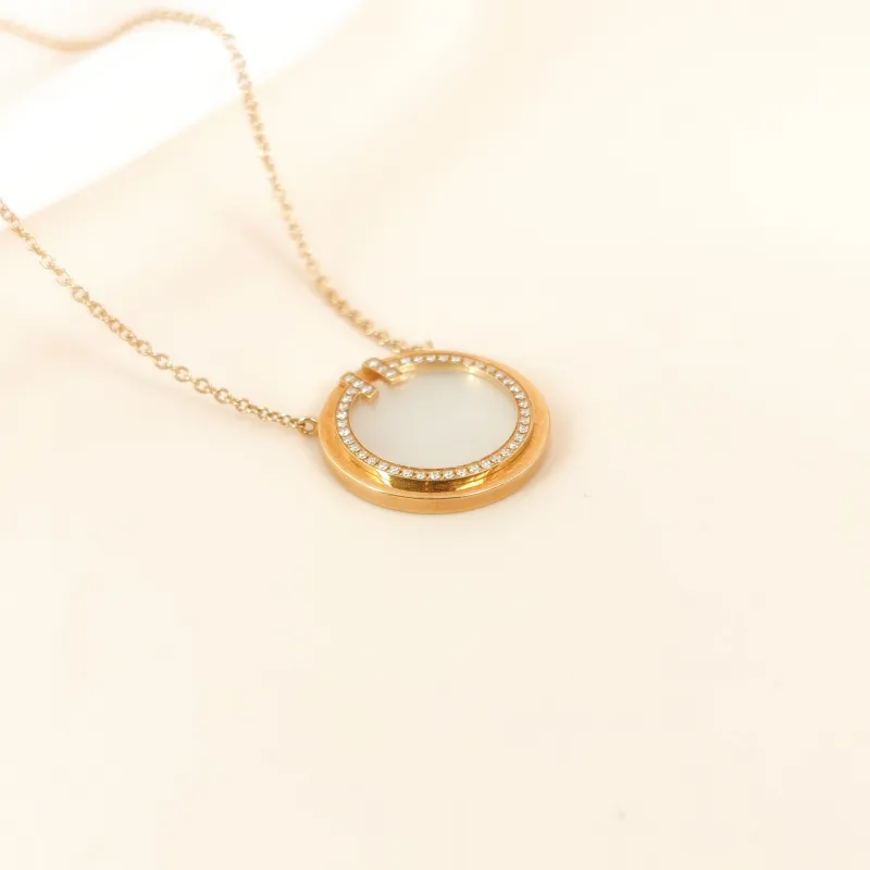 Tiffany&Co. Necklace TC ollection White Mother-of-Pearl18KY ellow Gold Diamond Large1.6*44.5 โ cover view 8 of 8
