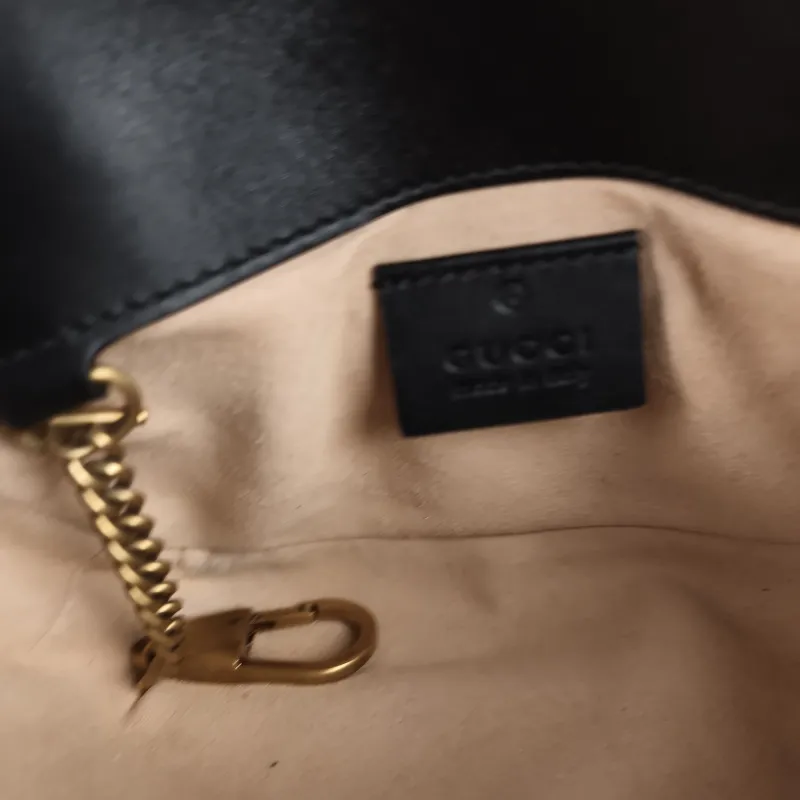 GUCCI Crossbody Bag GG Marmont Mini Marmont Mini Black Calfskin Mini 16.5 × 4.5 × 9.5 cm — detail view 4 of 11