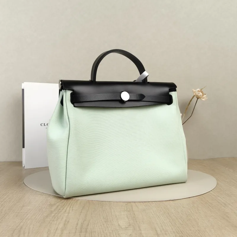 Hermès Shoulder Bag Herbag 31 Green Canvas Medium31 × 10 × 25 cm — cover view 5 of 5