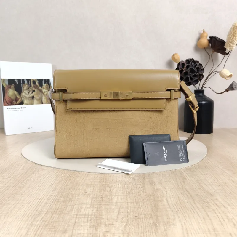 SAINT LAURENT Shoulder Bag MANHATTAN Brown Calfskin Medium29 × 7.5 × 20 cm — cover view 5 of 6