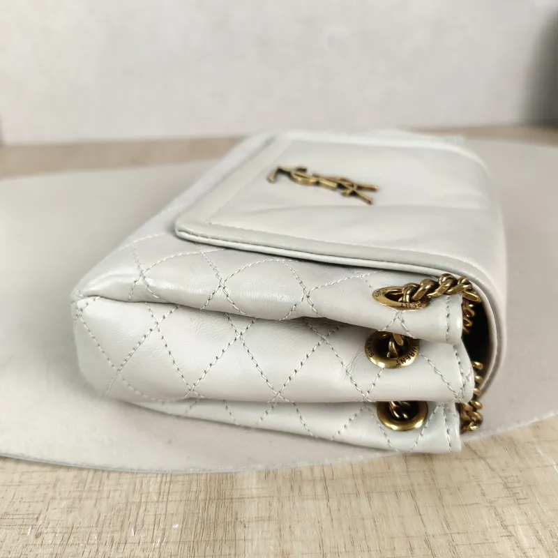 SAINT LAURENT Crossbody Bag NOLITA White SL ambskin Mini 18 × 6 × 13 cm — detail view 3 of 12