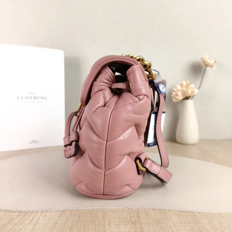 GUCCI Backpack GG Marmont Marmont Backpack Pink Lambskin Mini 20 × 11 × 19 cm — detail view 4 of 11
