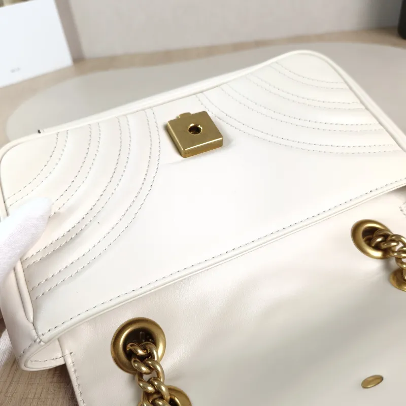 GUCCI Crossbody Bag GG Marmont Small Marmont 22White Calfskin Small22 × 6 × 13 cm — detail view 6 of 14