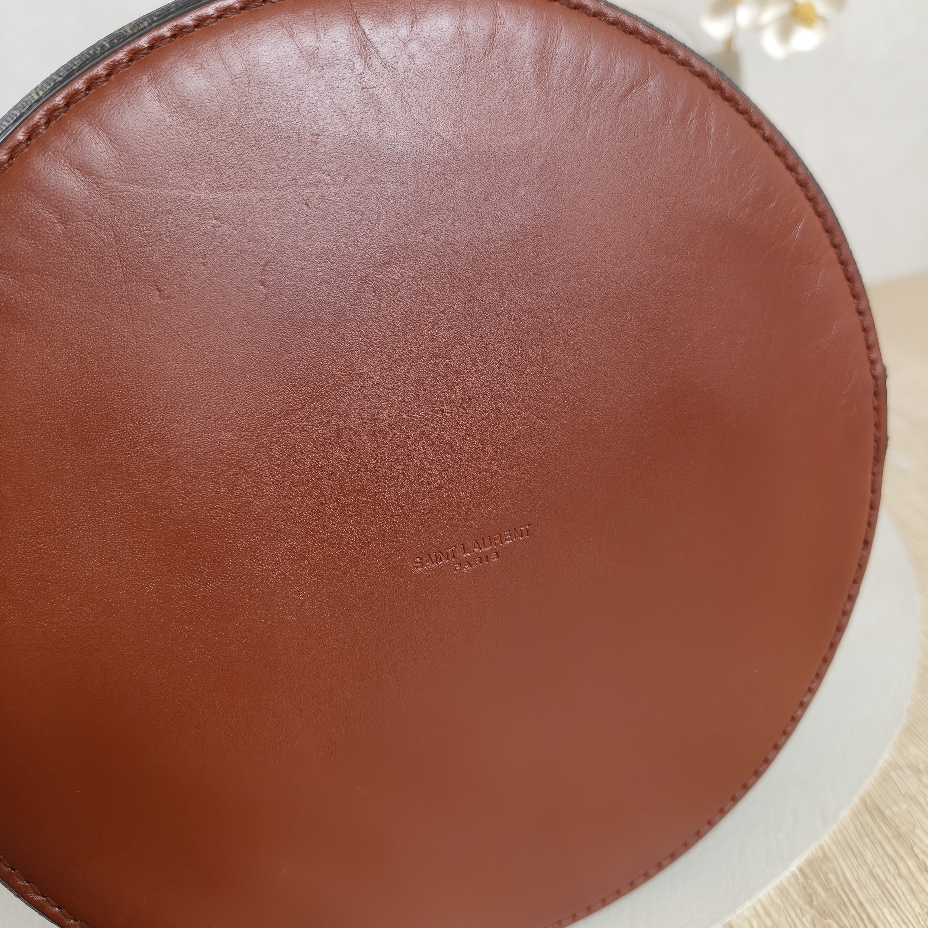 SAINT LAURENT Shoulder Bag Bucket Bag Brown PVC One Size21 × 21 × 37.5 cm — cover view 6 of 11