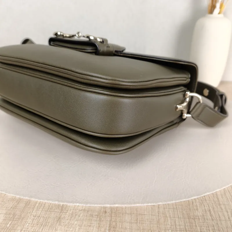 GUCCI Crossbody Bag Horsebit 1955 Horsebit Medium Green Calfskin Medium 25 × 8 × 18 cm — detail view 10 of 14
