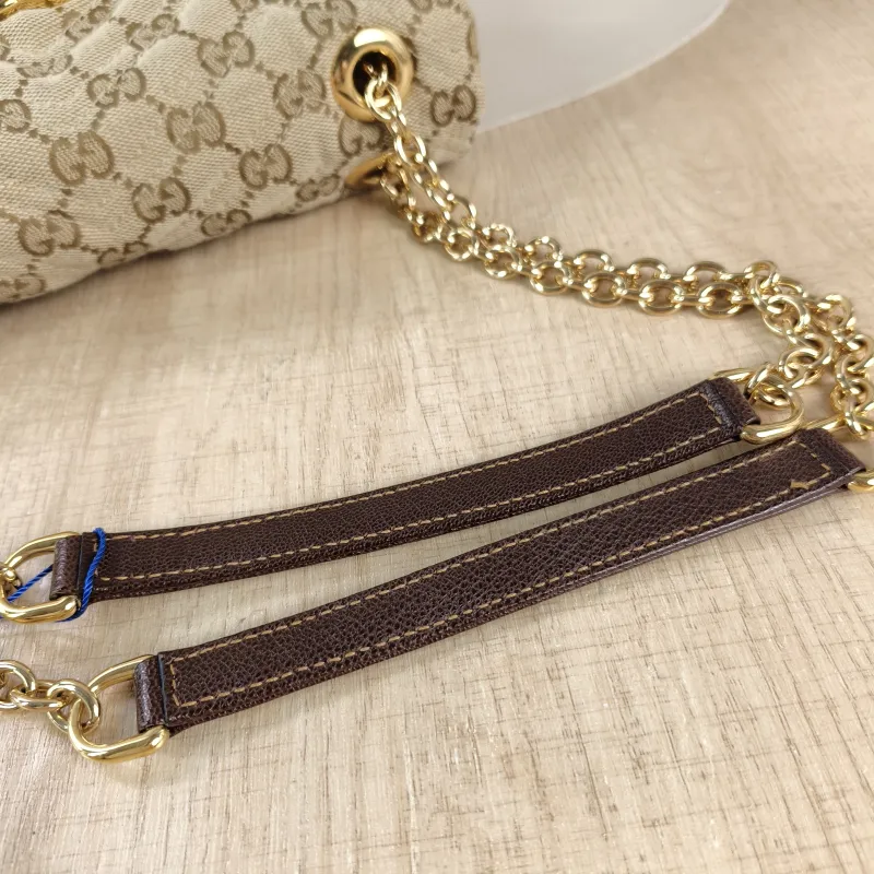 GUCCI Shoulder Bag GG Marmont Marmont Shoulder Bag Brown Monogram Canvas Small 23 × 9 × 17 cm — detail view 1 of 11