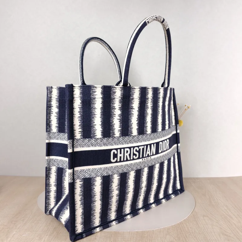 DIOR Top Handle Bag Book Tote Blue White Canvas Large 42 × 18.5 × 35 cm — cover view 5 of 5