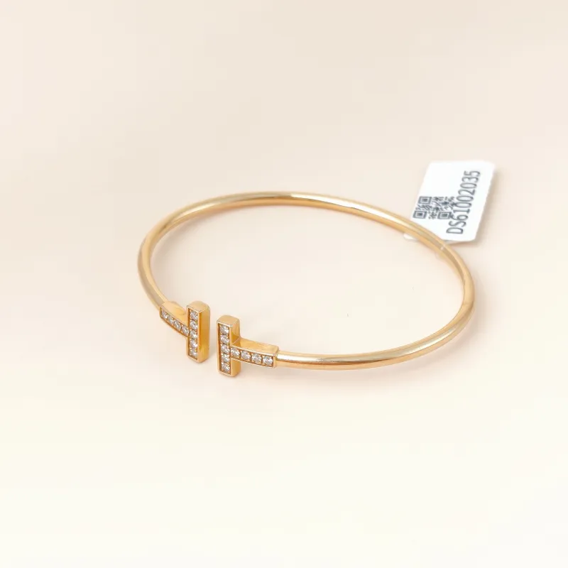 Tiffany&Co. Bangle TC ollection T Rose Gold 18K Diamond One Size 16.2cm — cover view 5 of 9